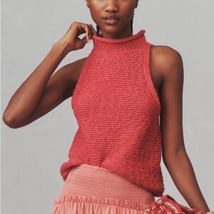 Anthropologie Pilcro Rolled Mock Neck Sweater Tank